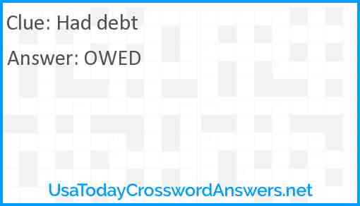 Had debt Answer