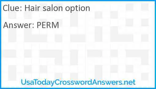 Hair salon option Answer