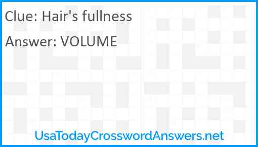 Hair's fullness Answer