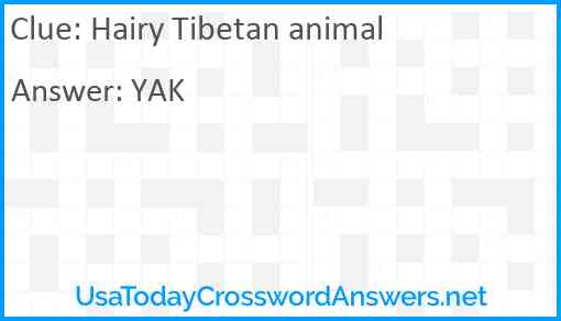 Hairy Tibetan animal Answer