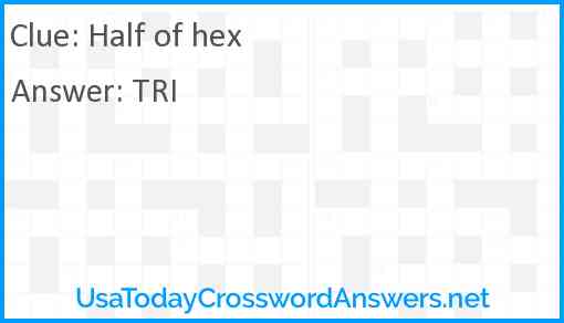 Half of hex Answer