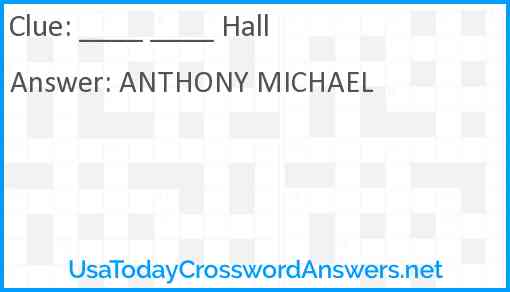 Hall crossword clue UsaTodayCrosswordAnswers net