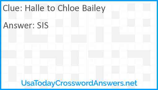 Halle to Chloe Bailey Answer