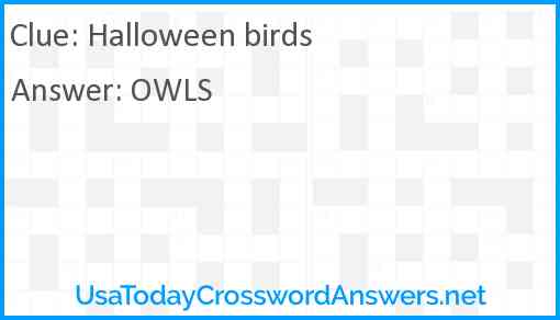 Halloween birds Answer