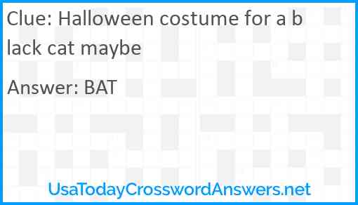 Halloween costume for a black cat maybe Answer