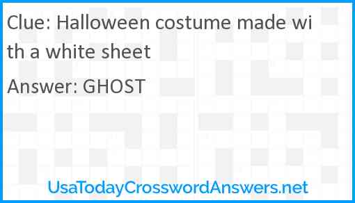 Halloween costume made with a white sheet Answer