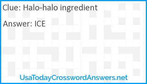 Halo-halo ingredient Answer