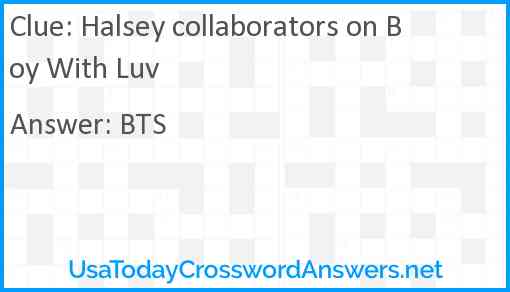 Halsey collaborators on Boy With Luv Answer