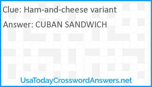 Ham-and-cheese variant Answer