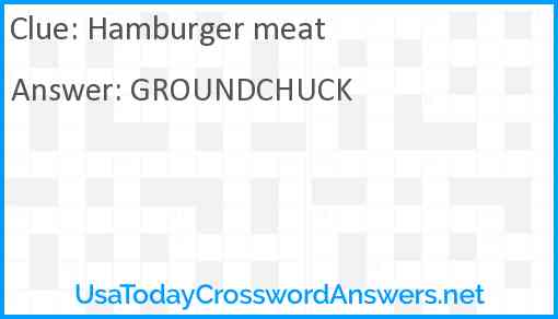 Hamburger meat Answer