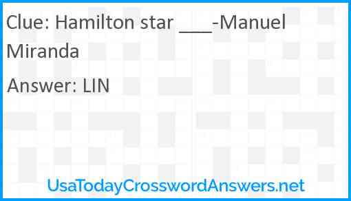 Hamilton star ___-Manuel Miranda Answer