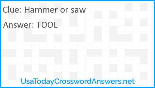 Hammer or saw Answer