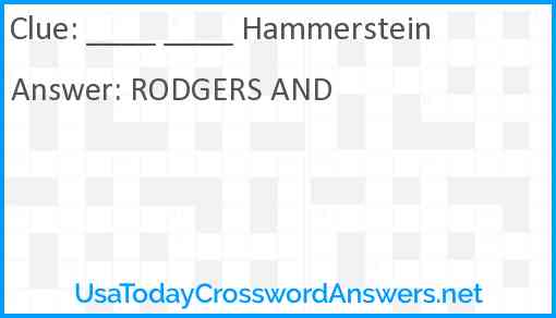 ____ ____ Hammerstein Answer