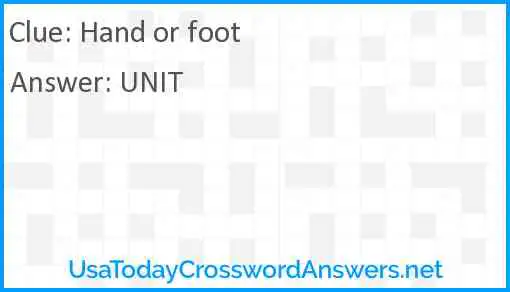 Hand or foot Answer