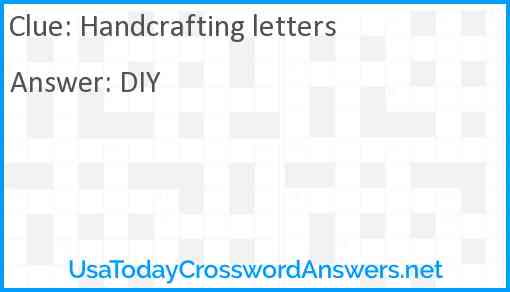 Handcrafting letters Answer