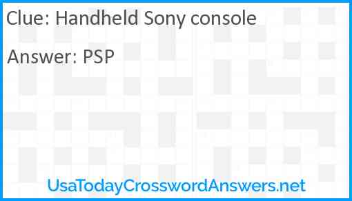 Handheld Sony console Answer