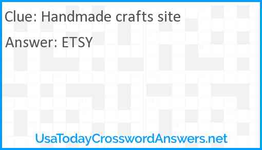 Handmade crafts site Answer