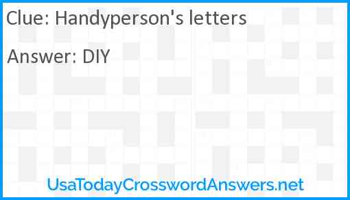 Handyperson's letters Answer