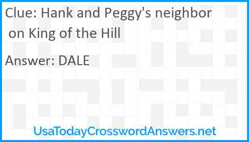 Hank and Peggy's neighbor on King of the Hill Answer