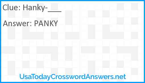Hanky-___ Answer