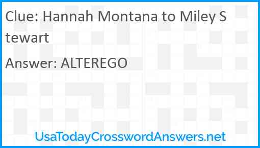 Hannah Montana to Miley Stewart Answer