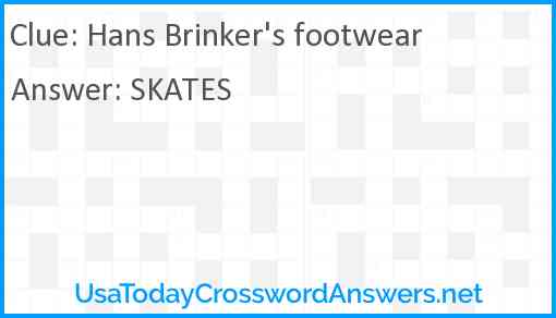 Hans Brinker's footwear Answer