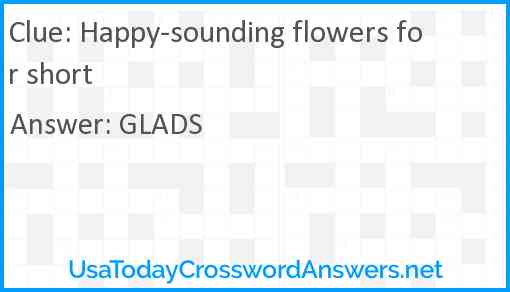 Happy-sounding flowers for short Answer