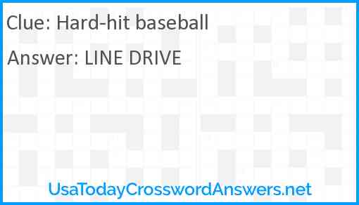 Hard-hit baseball Answer