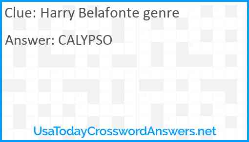 Harry Belafonte genre Answer