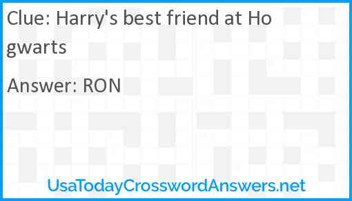 Harry's best friend at Hogwarts Answer