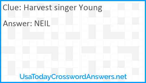Harvest singer Young Answer