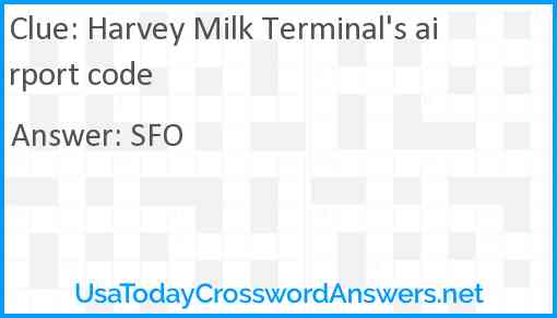 Harvey Milk Terminal's airport code Answer