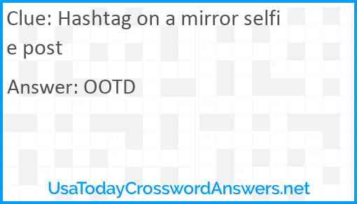 Hashtag on a mirror selfie post Answer