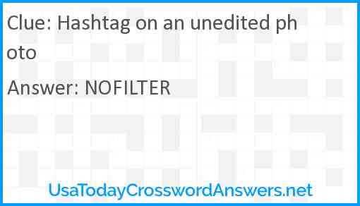 Hashtag on an unedited photo Answer