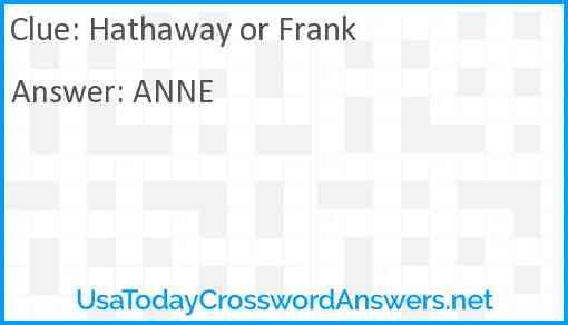 Hathaway or Frank Answer