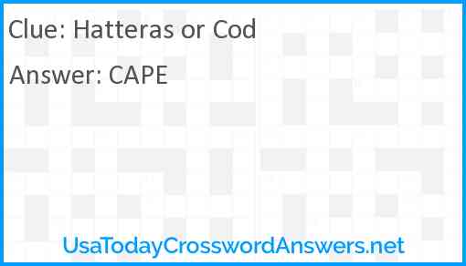 Hatteras or Cod Answer