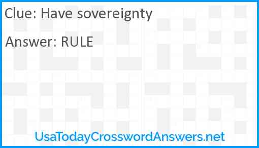 Have sovereignty Answer
