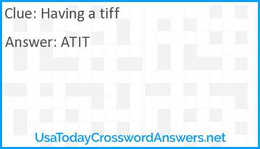 Having a tiff Answer