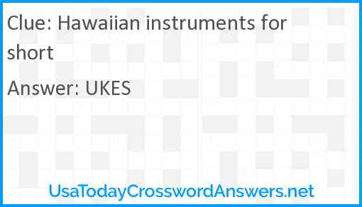 Hawaiian instruments for short Answer