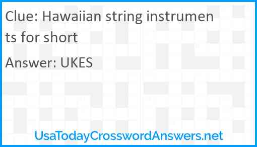 Hawaiian string instruments for short Answer