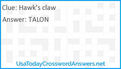 Hawk's claw Answer