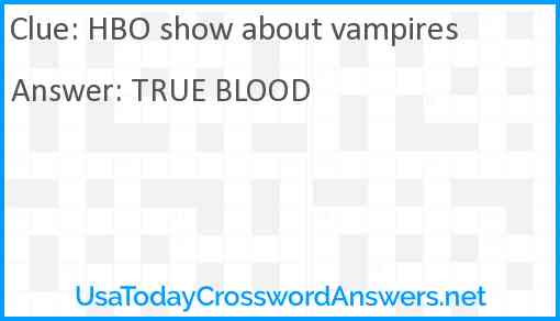 HBO show about vampires Answer