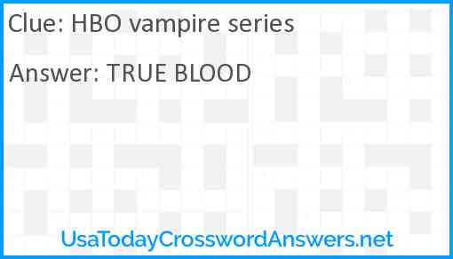HBO vampire series Answer