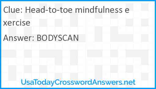 Head-to-toe mindfulness exercise Answer
