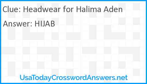 Headwear for Halima Aden Answer