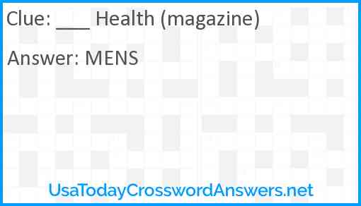 ___ Health (magazine) Answer