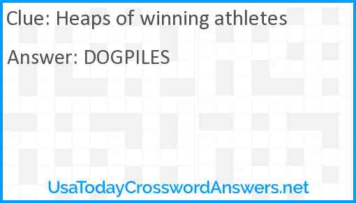 Heaps of winning athletes Answer