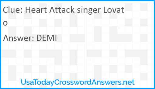 Heart Attack singer Lovato Answer