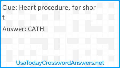 Heart procedure, for short Answer