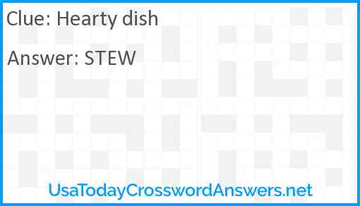 Hearty dish Answer